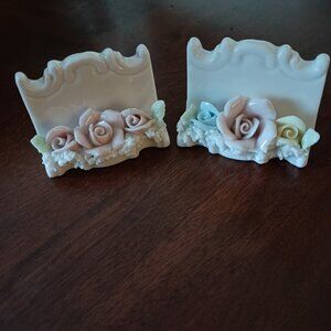 Vintage Place Card Holder, Set of 2 Bone China